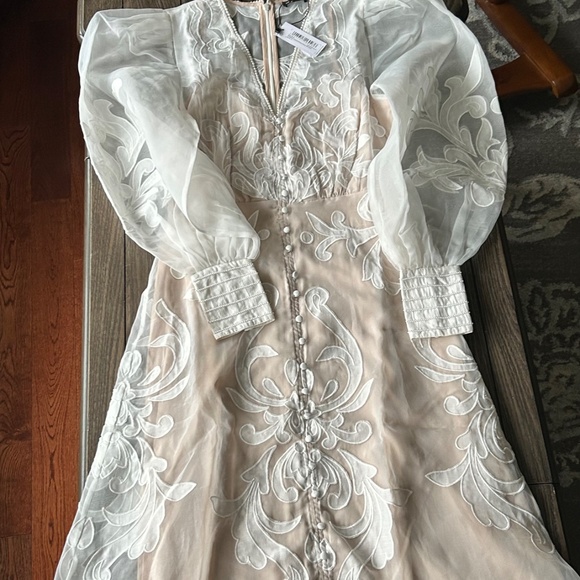 Tall Applique Organdie Buttoned Woven Maxi Dress - Picture 9 of 9